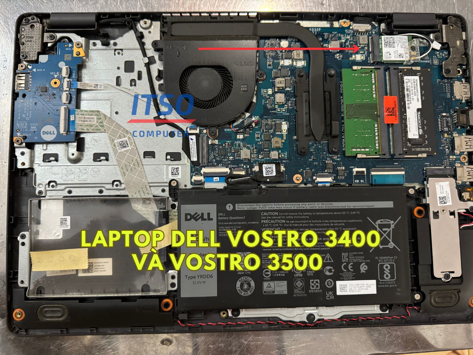 Thay card WIFI cho Laptop Dell Vostro 3400 và Vostro 3500