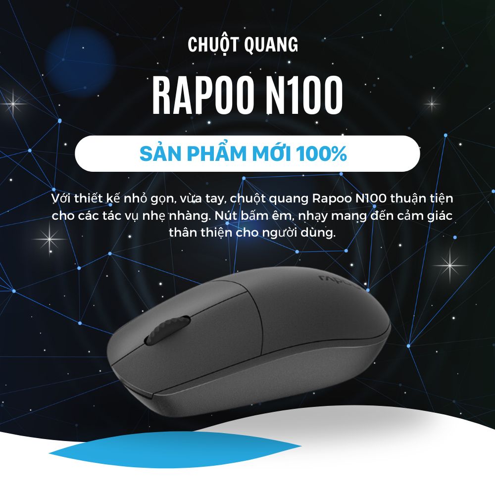Chuột Quang Rapoo N100 Chính Hãng - Bảo Hành 24 Tháng 7 Chuột Rapoo N100