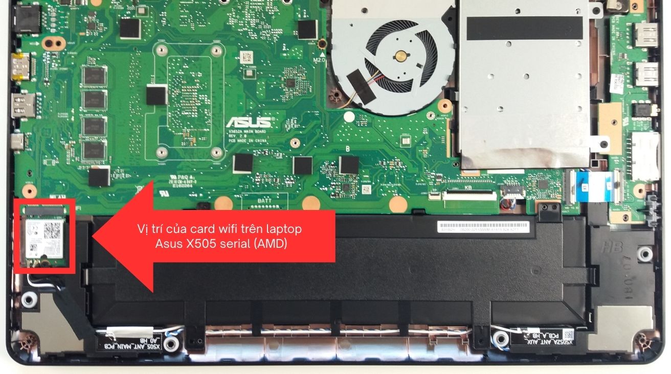 Thay card WIFI cho Laptop Asus X505 serial (AMD)