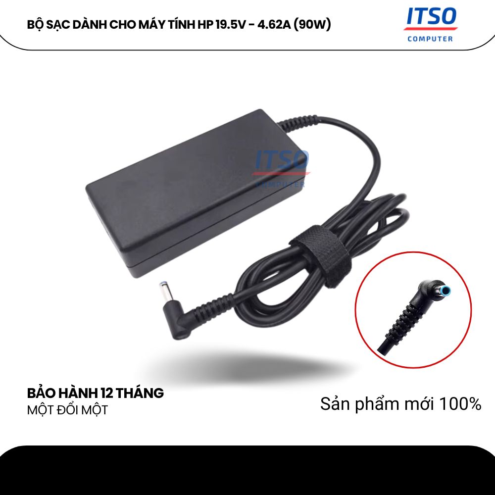 Bộ Sạc Dành Cho Máy Tính HP Công Suất 90W (19.5V - 4.62A) 8 Bộ Sạc Dành Cho Máy Tính HP Công Suất 90W (19.5V - 4.62A)