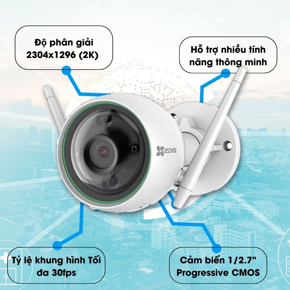 Camera Wifi Ezviz 3.0mp C3TN 2K Chính Hãng 7 Camera Wifi Ezviz 3.0mp C3TN 2K chính hãng