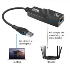 Cáp USB 3.0 ra LAN 1GB Dành Cho Máy Tính 1 Cáp USB 3.0 ra LAN 1GB