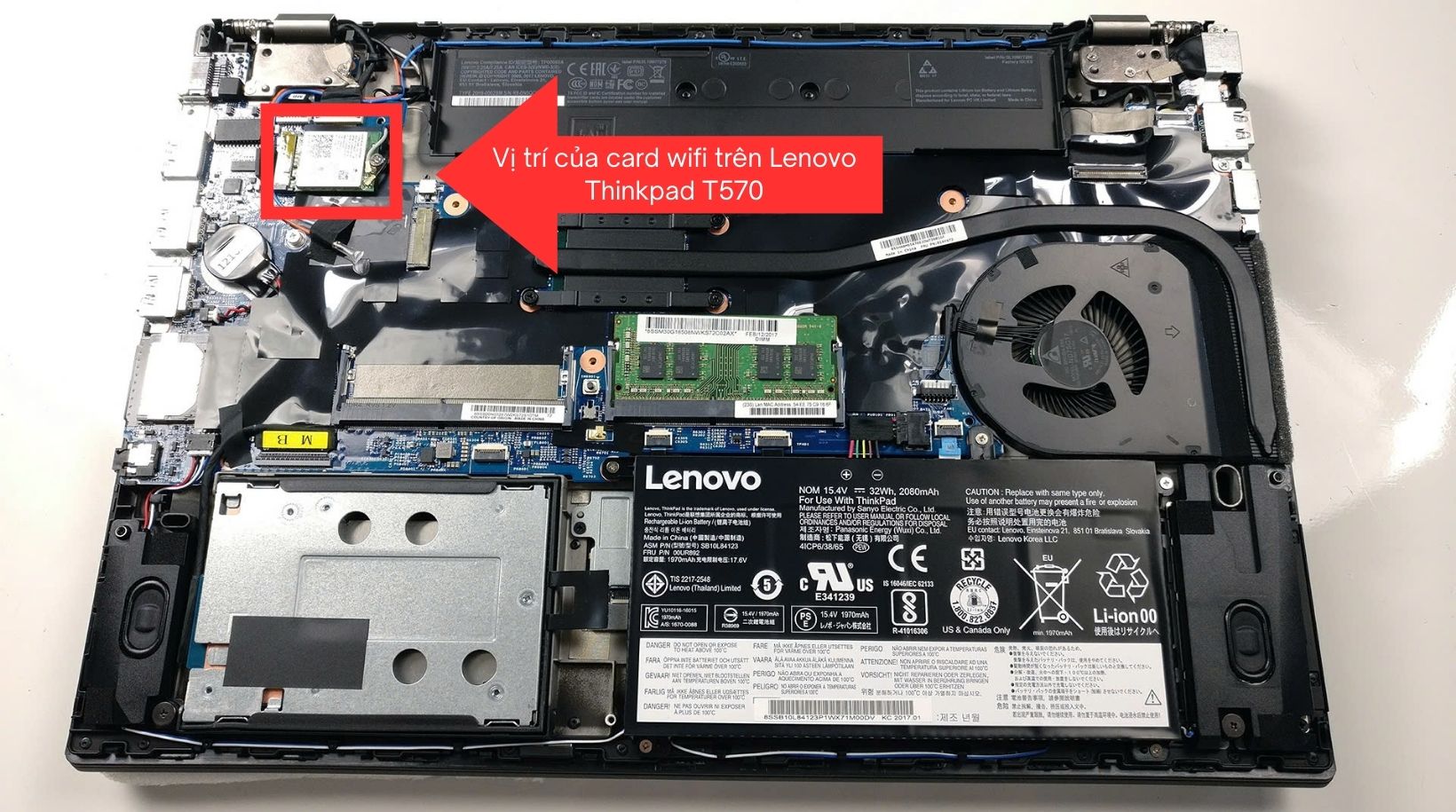 Thay card WIFI cho Laptop Lenovo Thinkpad T470, T570