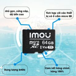 Thẻ Nhớ MicroSD 64GB Imou Class10 chuyên Camera chính hãng