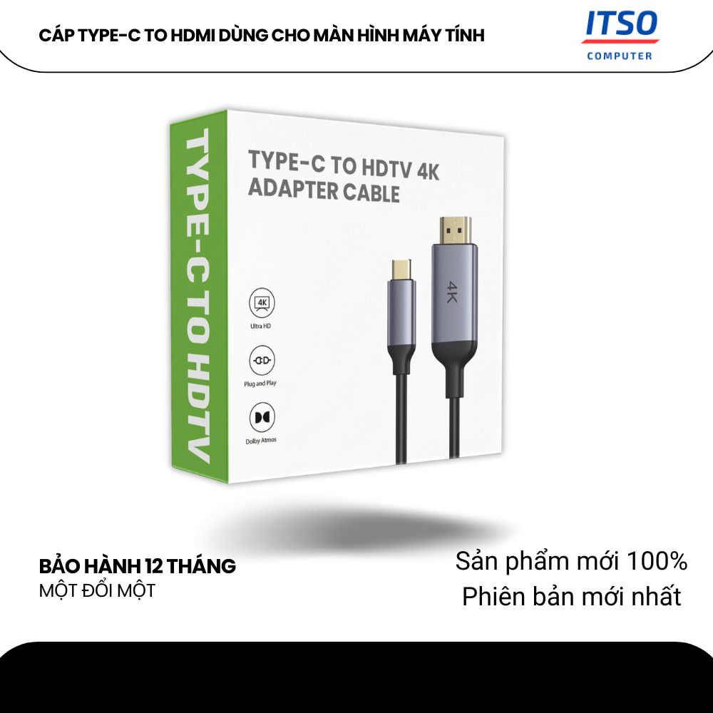Cáp Type-C To HDMI Dùng Cho Màn Hình Máy Tính