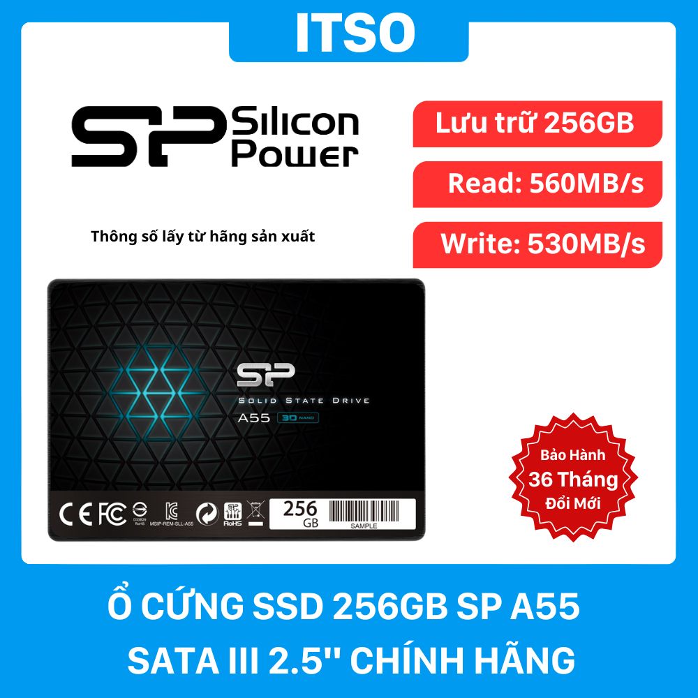 Ổ cứng SSD 256GB SP (Silicon Power) A55 chính hãng - BH 3 năm 5 Ổ cứng SSD 256GB SP (Silicon Power) A55 chính hãng - BH 3 năm