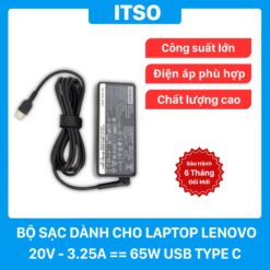 Bộ Sạc Dành Cho Laptop Lenovo 20V - 3.25A == 65W USB Type C