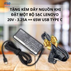 Bộ sạc dành cho laptop Lenovo 20V - 3.25A == 65W USB Type C