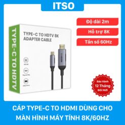 Cáp Type-C To HDMI 8K/60Hz Dùng Cho Màn Hình Máy Tính