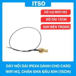 Dây nối dài IPEX4 15 cm dành cho card WIFI M2, chân cắm SMA đầu kim
