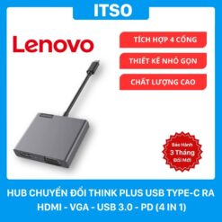 HUB CHUYỂN đổi think plus USB Type-C ra HDMI - VGA - USB 3.0 - pd (4 in 1)