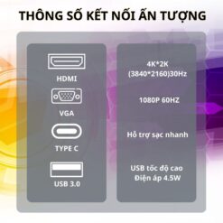 HUB CHUYỂN đổi think plus USB Type-C ra HDMI - VGA - USB 3.0 - pd (4 in 1)