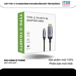 Cáp Type-C To HDMI 8K/60Hz Dùng Cho Màn Hình Máy Tính 3 Cáp Type-C To HDMI 8K/60Hz
