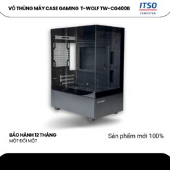 Vỏ thùng máy Case Gaming T-WOLF TW-CG400B ( Black/Tempered Glass/333x212x420mm )