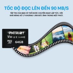 Thẻ nhớ 64GB Patriot V30 Class 10 cho camera chính hãng