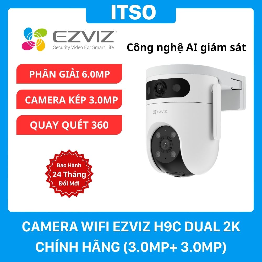 Camera Wifi Ezviz H9C 6.0MP Dual 2K chính hãng (3.0MP+ 3.0MP) Camera Wifi Ezviz H9C 6.0MP Dual 2K chính hãng (3.0MP+ 3.0MP)