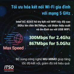 Card Wifi Intel AC-8265 Khe Pcie Có Tản Nhiệt Cho Máy Bàn