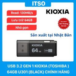 USB 64GB Kioxia U301 (Toshiba) 3.2 Gen 1 chính hãng