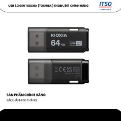 USB 64GB Kioxia U301 (Toshiba ) 3.2 Gen 1 chính hãng