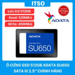 Ổ cứng SSD 512GB ADATA SU650 SATA 3 2.5″ chính hãng