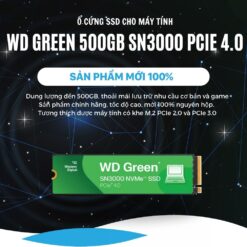 Ổ Cứng SSD 500GB WD Green SN3000 PCIE GEN 4.0 (WDS500G4GOE)