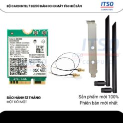 Bộ card WIFI 7 Intel BE200 khe M.2 dành cho PC