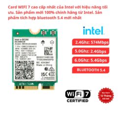 Bộ card WIFI 7 Intel BE200 khe M.2 dành cho PC