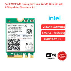 Bộ card WIFI 5 Intel AC 9260 khe M.2 dành cho PC