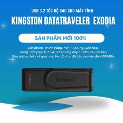 USB 64GB Kingston 3.2 DataTraveler Exodia S (DTXS/64GB) chính hãng