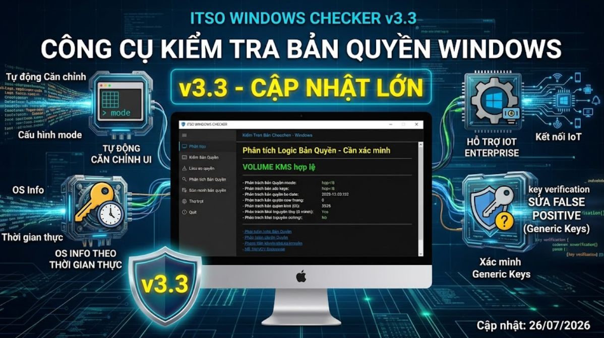 Tải về IWC - Công cụ Kiểm tra bản quyền Windows toàn diện và loại bỏ hoàn toàn crack Windows 10, 11 1 ITSO Windows Checker (IWC) 3.3