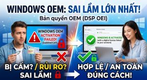 Bản quyền Windows OEM (DSP OEI) và những nhận định sai lầm bản quyền Windows OEM
