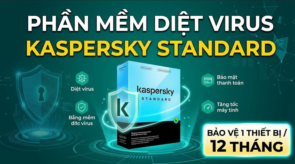 Phần Mềm Diệt Virus Kaspersky Standard (1 Thiết Bị / 12 Tháng) - Giải Pháp Bảo Vệ Toàn Diện Cho Không Gian Số