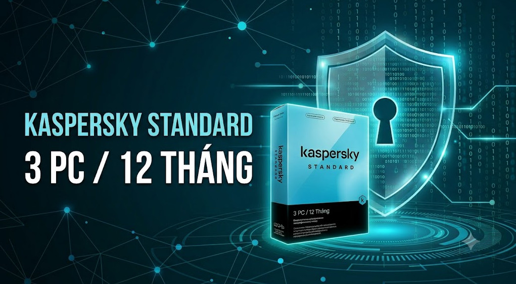 Phần mềm diệt virus Kaspersky Standard (3 thiết bị/ 12 tháng) 1 Phần mềm diệt virus Kaspersky Standard (3 thiết bị/ 12 tháng)