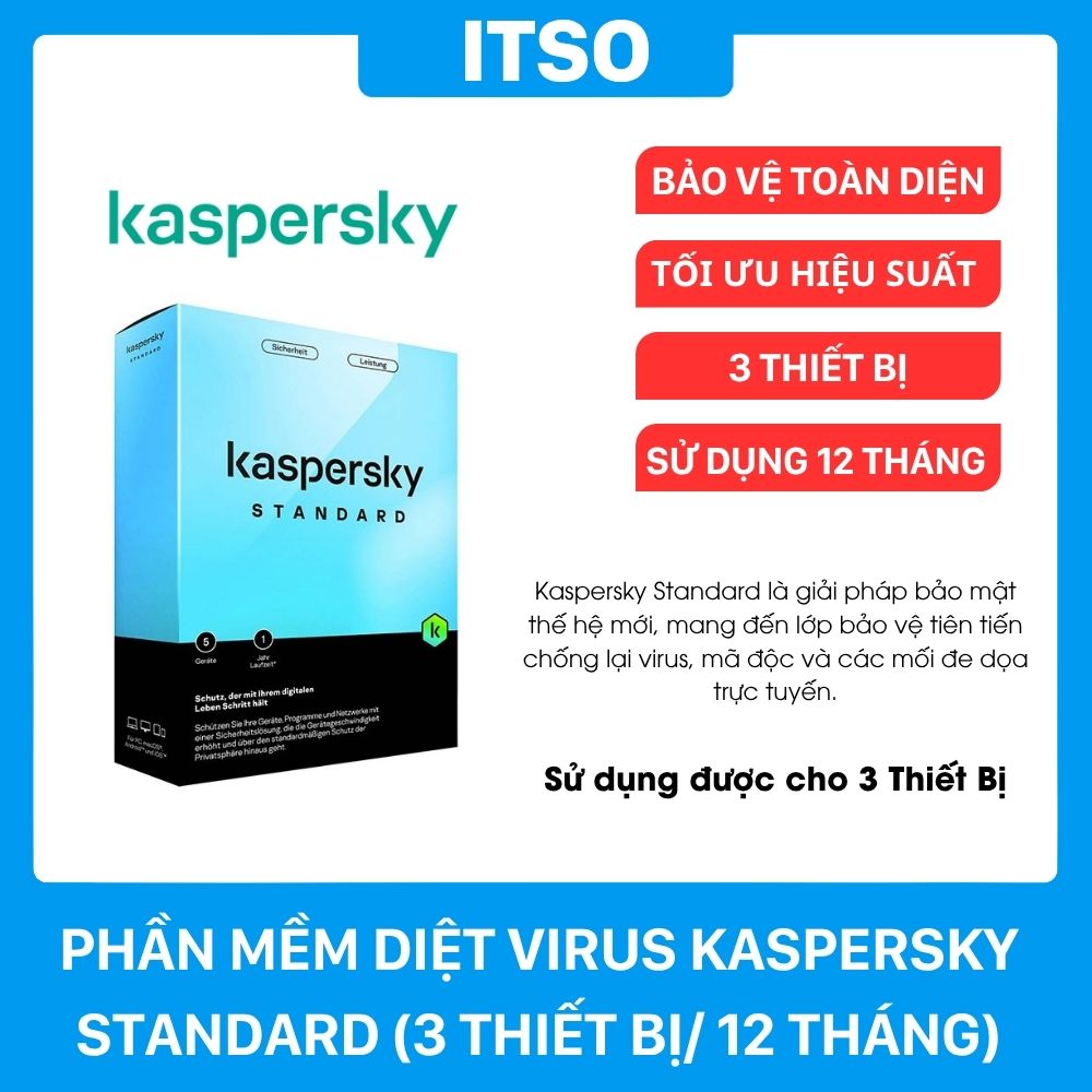 Phần mềm diệt virus Kaspersky Standard (1 thiết bị/ 12 tháng) Phần mềm diệt virus Kaspersky Standard (1 thiết bị/ 12 tháng)