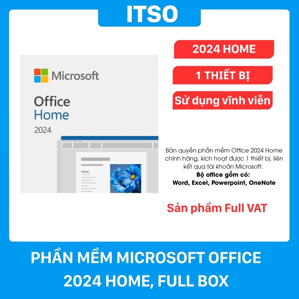 Phần mềm Microsoft Office 2024 Home, Full Box, Full VAT 1 Phần mềm Microsoft Office 2024 Home, Full Box, Full VAT