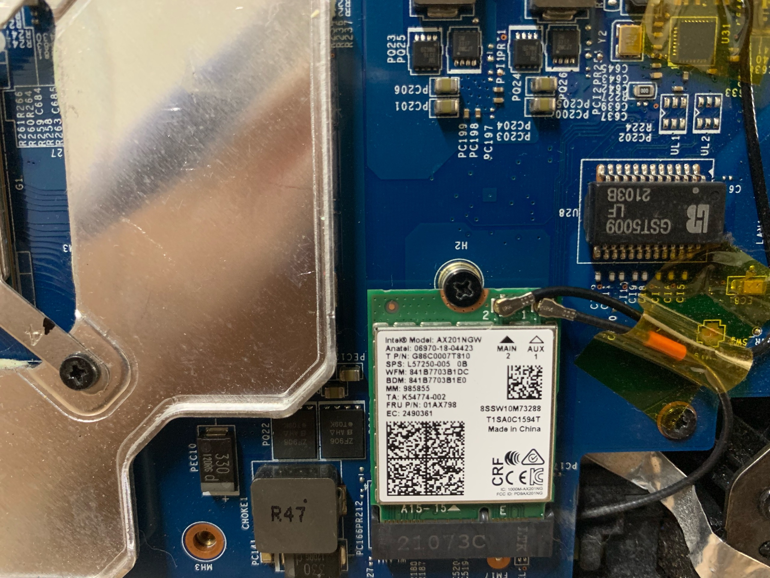 Card WIFI Intel WIFI-6 AX201 (AX201NGW) CNVIo2 khe M2 NGFF cho laptop