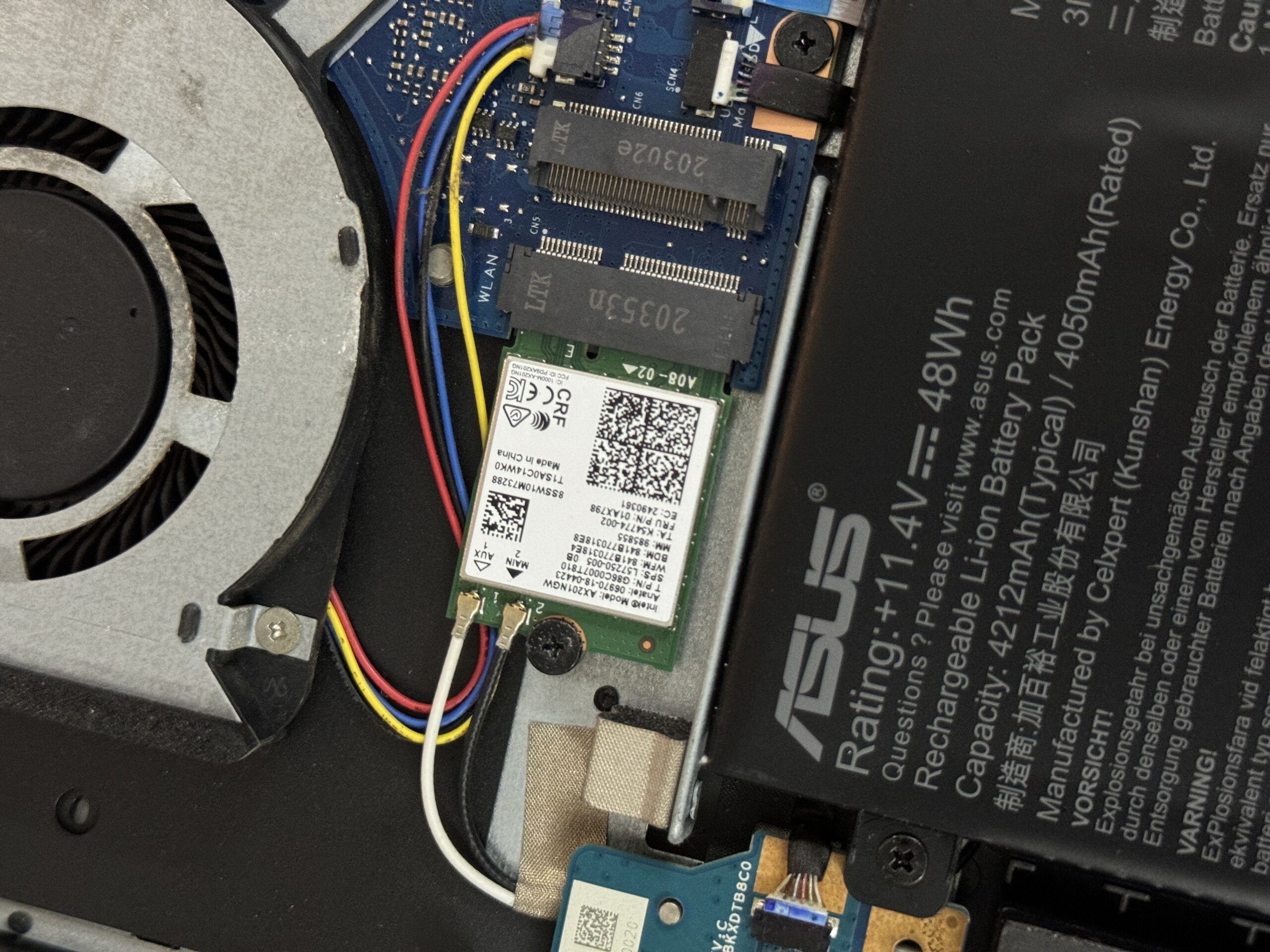 Card WIFI Intel WIFI-6 AX201 (AX201NGW) CNVIo2 khe M2 NGFF cho laptop