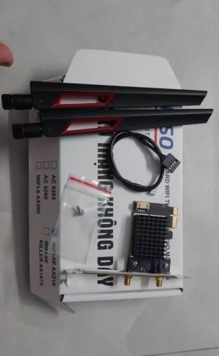 Card WIFI Intel WIFI-6E AX210 khe PCI tích hợp Bluetooth 5.4 có tản nhiệt
